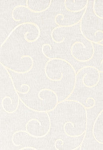 Adina Sheer Embroidery Cream 55981 by Schumacher Fabric