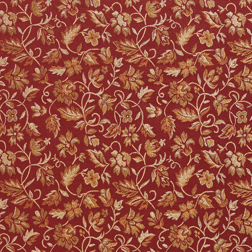 5619 Brandy/Leaf by Charlotte Fabric Dazzling Damasks II 100% Woven Polyester Asia Exceeds 48,000 Wyzenbeek Rubs (Heavy Duty) Horizontal: 7" x Vertical: 9" 54 Inches - Fabric Carolina -
