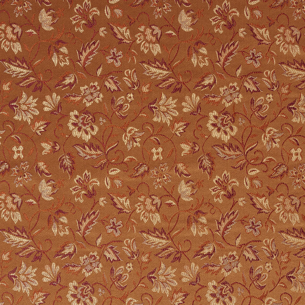 5621 Coral/Leaf by Charlotte Fabric Dazzling Damasks II 100% Woven Polyester Asia Exceeds 48,000 Wyzenbeek Rubs (Heavy Duty) Horizontal: 7" x Vertical: 9" 54 Inches - Fabric Carolina -