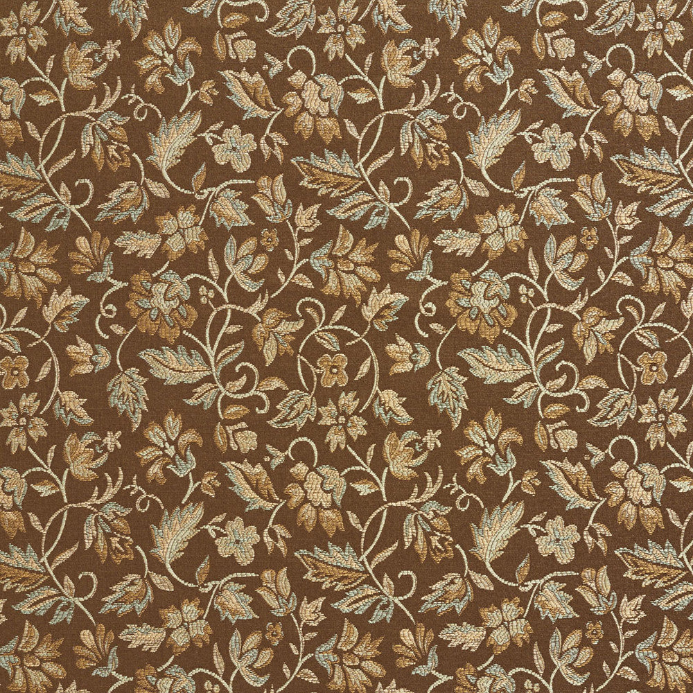 5622 Toffee/Leaf by Charlotte Fabric Dazzling Damasks II 100% Woven Polyester Asia Exceeds 48,000 Wyzenbeek Rubs (Heavy Duty) Horizontal: 7" x Vertical: 9" 54 Inches - Fabric Carolina -