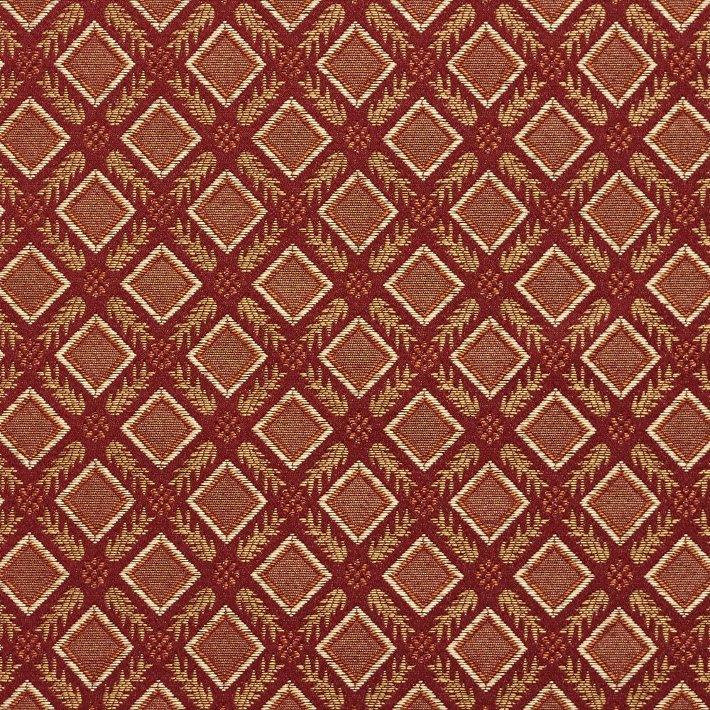 5635 Brandy/Trellis by Charlotte Fabric Dazzling Damasks II 100% Woven Polyester Asia Exceeds 48,000 Wyzenbeek Rubs (Heavy Duty) Horizontal: 2" x Vertical: 2" 54 Inches - Fabric Carolina -