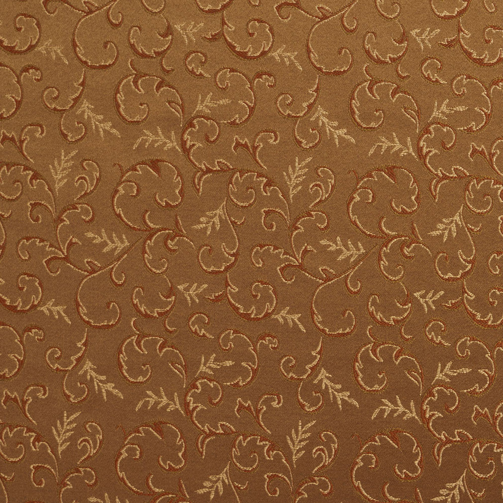 5641 Cashew/Vine by Charlotte Fabric Dazzling Damasks II 100% Woven Polyester Asia Exceeds 48,000 Wyzenbeek Rubs (Heavy Duty) Horizontal: 7.5" x Vertical: 7.25" 54 Inches - Fabric Carolina -