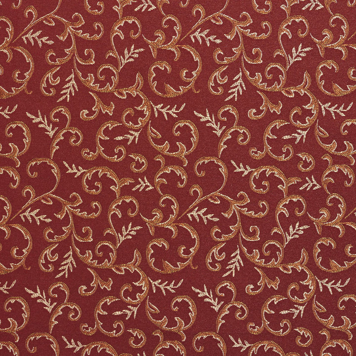 5643 Brandy/Vine by Charlotte Fabric Dazzling Damasks II 100% Woven Polyester Asia Exceeds 48,000 Wyzenbeek Rubs (Heavy Duty) Horizontal: 7.5" x Vertical: 7.25" 54 Inches - Fabric Carolina -