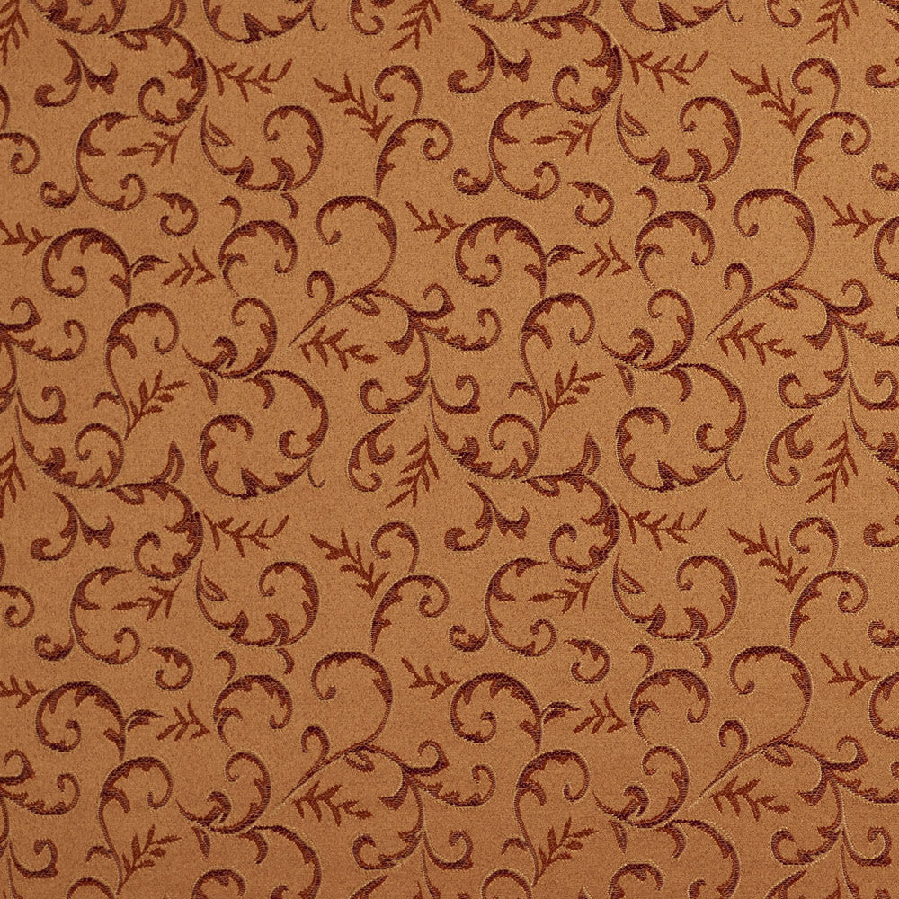 5645 Coral/Vine by Charlotte Fabric Dazzling Damasks II 100% Woven Polyester Asia Exceeds 48,000 Wyzenbeek Rubs (Heavy Duty) Horizontal: 7.5" x Vertical: 7.25" 54 Inches - Fabric Carolina -