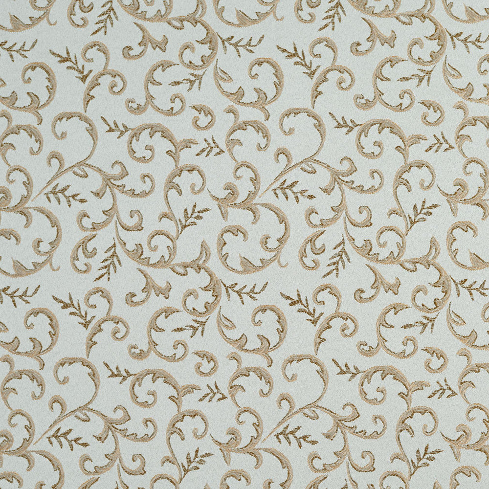 5647 Mist/Vine by Charlotte Fabric Dazzling Damasks II 100% Woven Polyester Asia Exceeds 48,000 Wyzenbeek Rubs (Heavy Duty) Horizontal: 7.5" x Vertical: 7.25" 54 Inches - Fabric Carolina -
