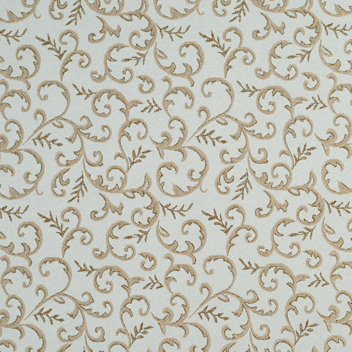 5647 Mist/Vine by Charlotte Fabric Dazzling Damasks II 100% Woven Polyester Asia Exceeds 48,000 Wyzenbeek Rubs (Heavy Duty) Horizontal: 7.5" x Vertical: 7.25" 54 Inches - Fabric Carolina -