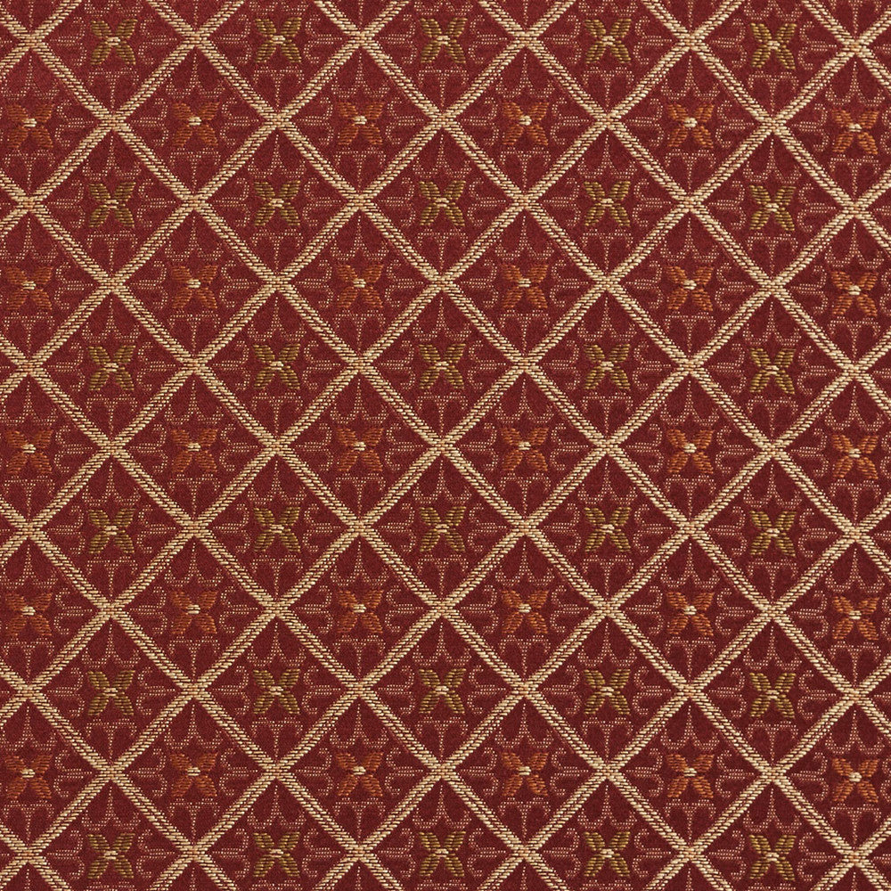 5659 Brandy/Cameo by Charlotte Fabric Dazzling Damasks II 100% Woven Polyester Asia Exceeds 48,000 Wyzenbeek Rubs (Heavy Duty) Horizontal: 1.5" x Vertical: 1.5" 54 Inches - Fabric Carolina -