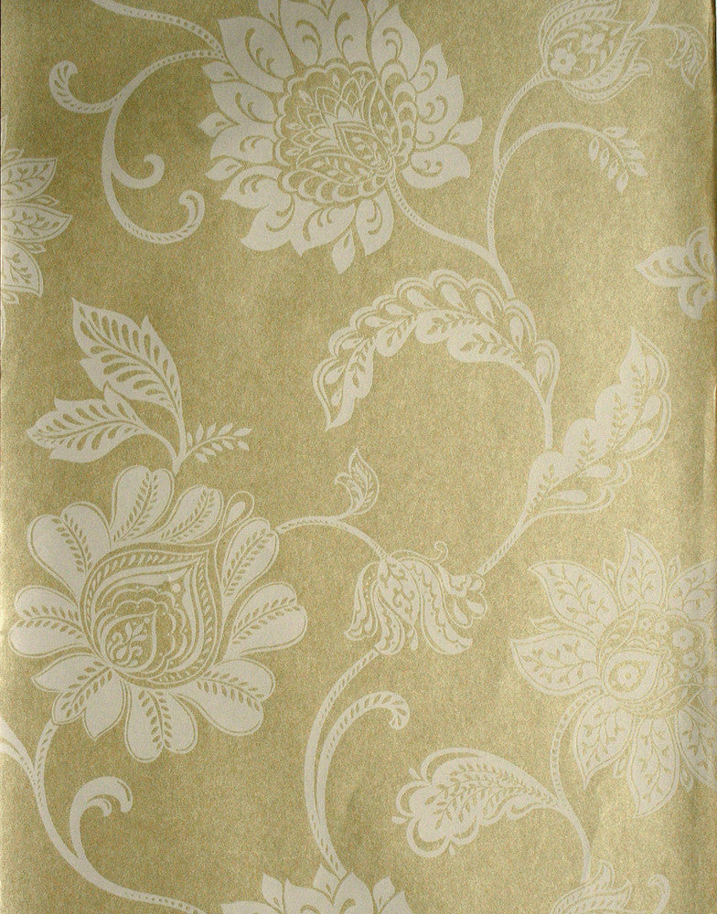Lillith Pearl Jacobean Trail Wallpaper by Kenneth James Savoy Covers about 56.4 square feet 20.5-in by 33-ft long roll Unpasted 25.2 - Fabric Carolina -