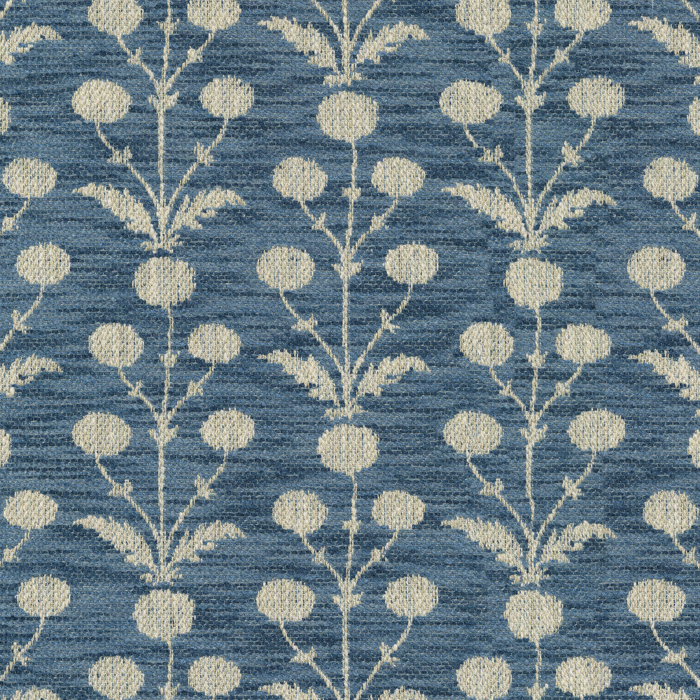 Mughal Blooms Indigo 570010 by VILLA D'ASCOLI Fabric - 82% polyester, 18% cotton India 50000 Horizontal: 6.87 and Vertical: 6.25 55 - Fabric Carolina -