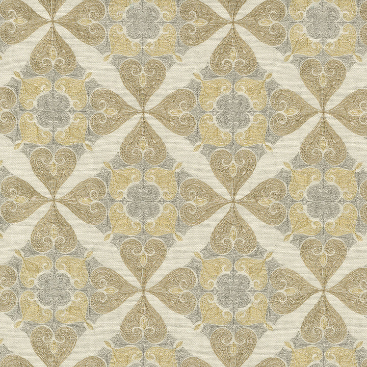 Oasis Emb. Chai 570031 by VILLA D'ASCOLI Fabric - Base 72% polyester, 28% cotton / Emb. 100% polyester India 51000 Horizontal: 6.75 and Vertical: 6.27 56 - Fabric Carolina -
