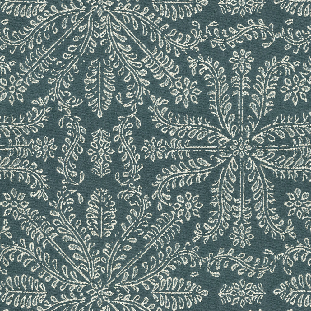 Taj Tile Indigo 570040 by VILLA D'ASCOLI Designer Fabric - 60% cotton, 26% polyester, 14% rayon India 28000 Horizontal: 13.5 and Vertical: 14.62 54  - Swanky Fabrics -