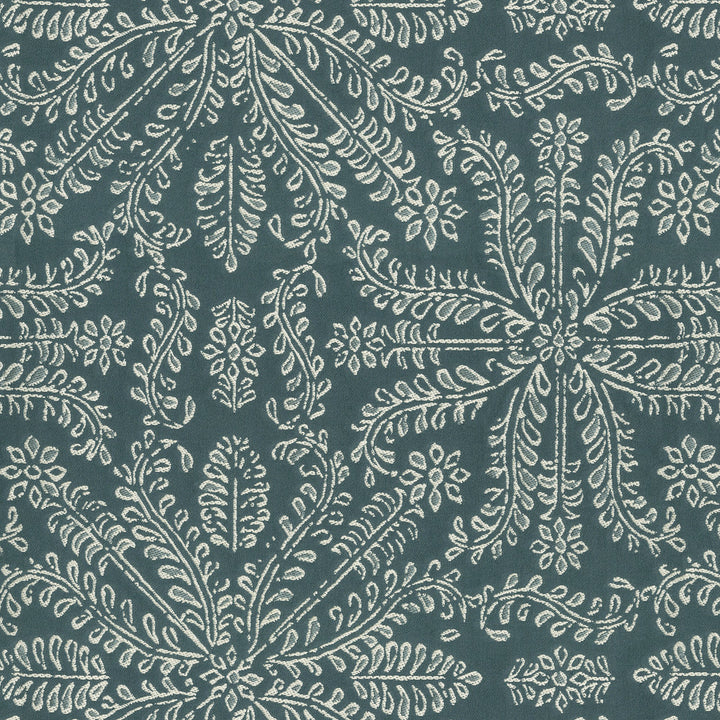 Taj Tile Indigo 570040 by VILLA D'ASCOLI Fabric - 60% cotton, 26% polyester, 14% rayon India 28000 Horizontal: 13.5 and Vertical: 14.62 54 - Fabric Carolina -