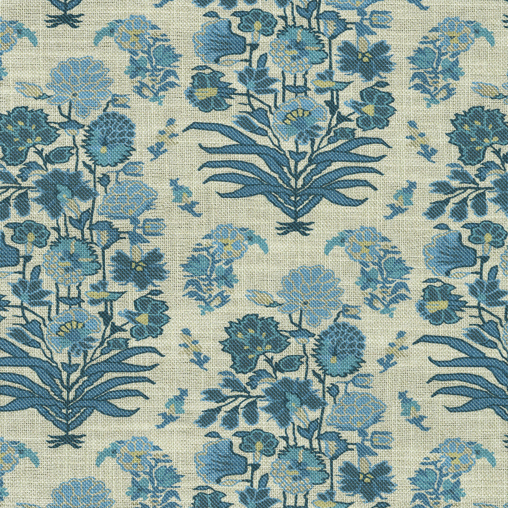 Jaipur Garden Porcelain 570061 by VILLA D'ASCOLI Fabric - 75% cotton, 25% linen Pakistan 15000 Horizontal: 27 and Vertical: 25.25 54 - Fabric Carolina -