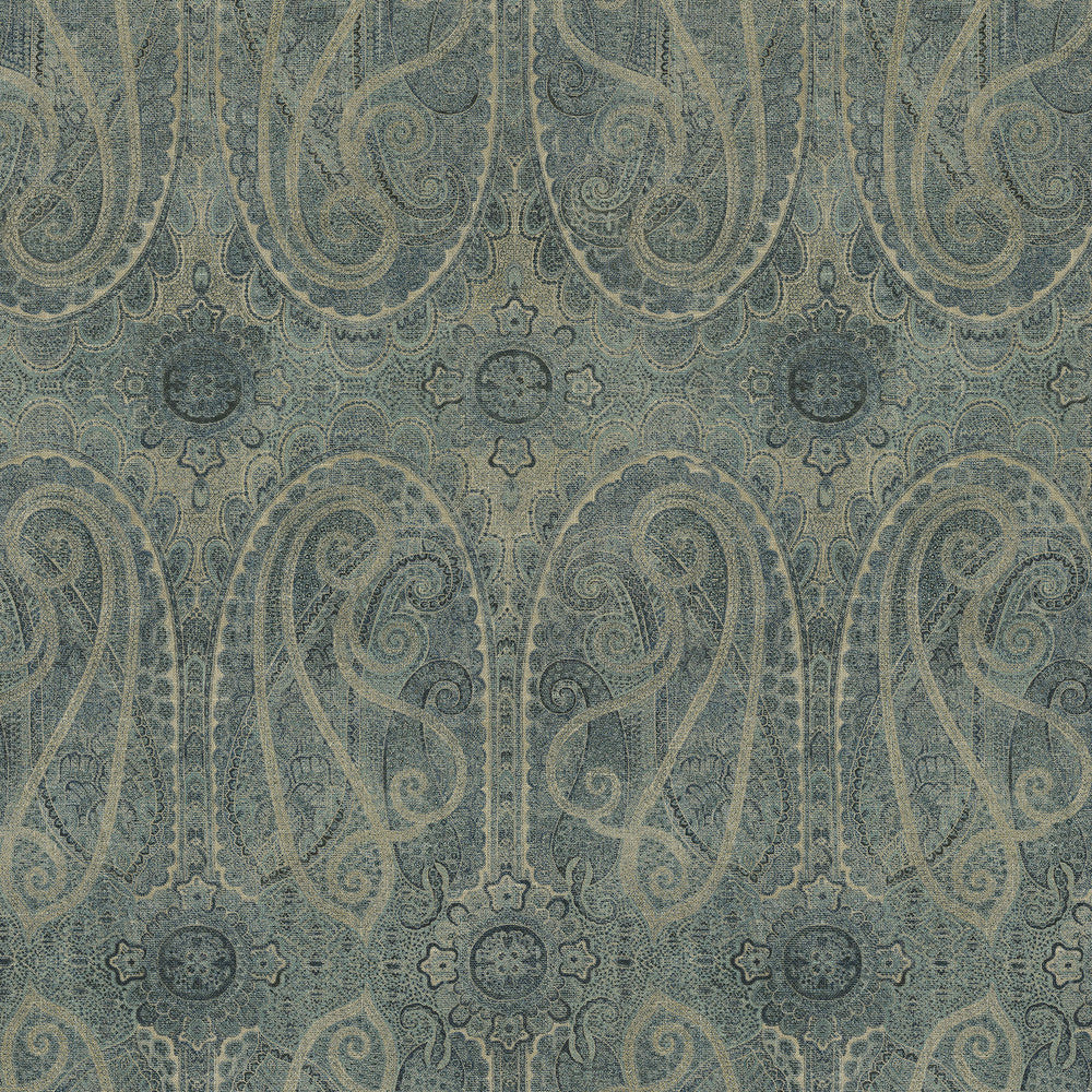 Jaisalmer Indigo 570071 by VILLA D'ASCOLI Designer Fabric - 55% linen, 45% rayon Pakistan 50000 Horizontal: 13.5 and Vertical: 27 54  - Swanky Fabrics -