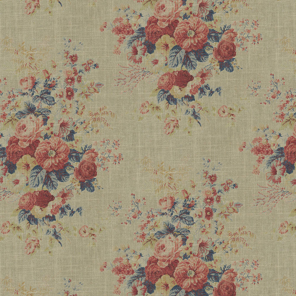 Royal Bloom Indienne 570081 by VILLA D'ASCOLI Designer Fabric - 55% linen, 45% rayon Pakistan 50000 Horizontal: 27 and Vertical: 25.25 54  - Swanky Fabrics -