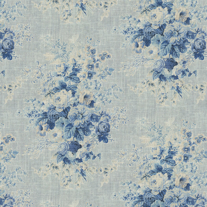 Royal Bloom Porcelain 570082 by VILLA D'ASCOLI Fabric - 55% linen, 45% rayon Pakistan 50000 Horizontal: 27 and Vertical: 25.25 54 - Fabric Carolina -