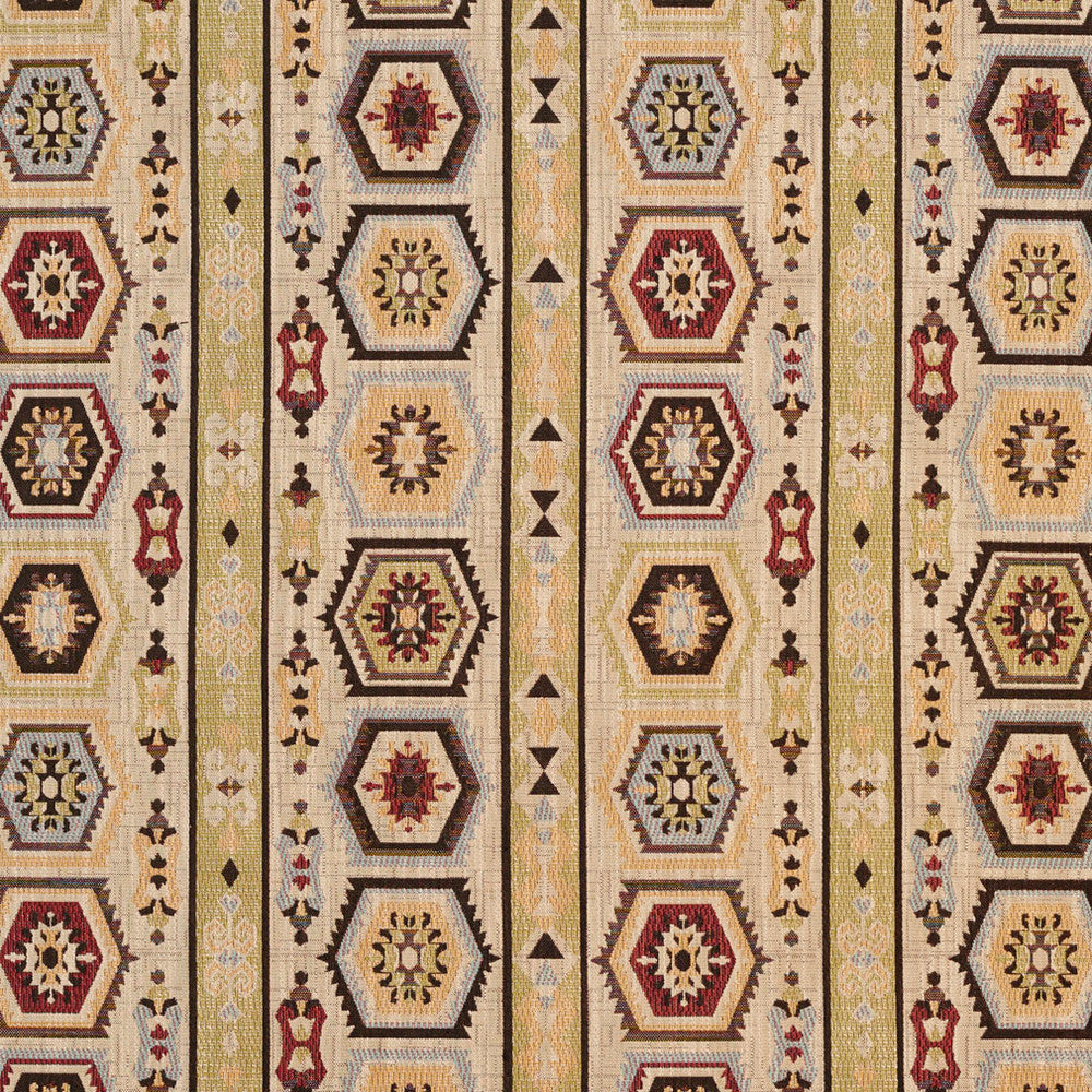 5719 Veranda Santa Fe by Charlotte Fabric Woven Patterns 82% Polyester, 18% Cotton Asia Exceeds 70,000 Wyzenbeek Rubs (Heavy Duty) Horizontal: 13.5" x Vertical: 14.5" 54 Inches - Fabric Carolina -