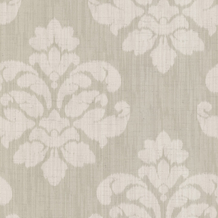 Mallory Beige Ikat Medallion Wallpaper by Kenneth James Joseph Abboud Covers about 56.4 square feet 20.5-in by 33-ft long roll Unpasted 21 - Fabric Carolina -