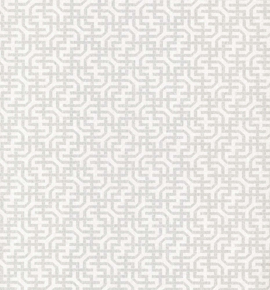 Dynastic Lattice White Wallpaper by York Wallcoverings Designer Traveler Covers about 56.4 square feet 20.5-in by 33-ft long roll Unpasted 12.8 - Swanky Fabrics -