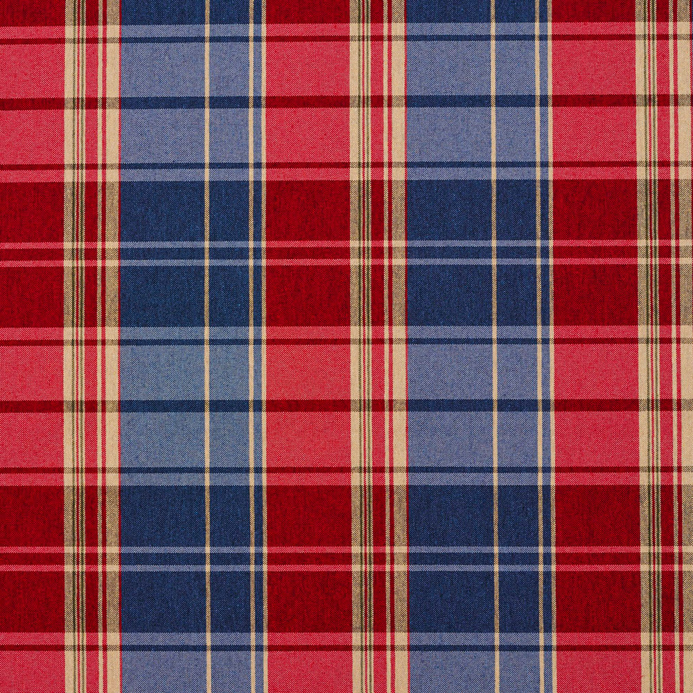 5804 Patriot Plaid by Charlotte Fabric Classic Patterns 52% Polyester, 48% Cotton Made In USA Exceeds 200,000 Wyzenbeek Rubs (Heavy Duty) Horizontal: 6.5" X Vertical: 7" 54 Inches - Fabric Carolina -