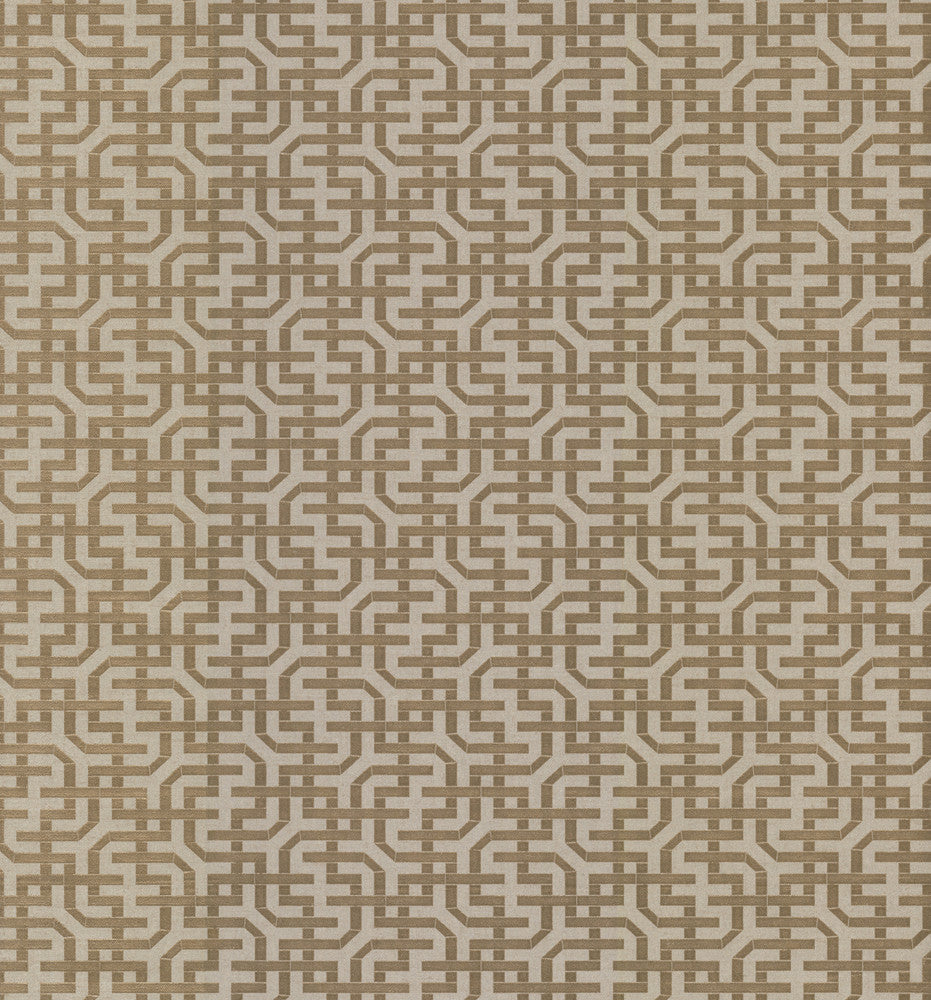 Dynastic Lattice Gold Wallpaper by York Wallcoverings Traveler Covers about 56.4 square feet 20.5-in by 33-ft long roll Unpasted 12.8 - Fabric Carolina -
