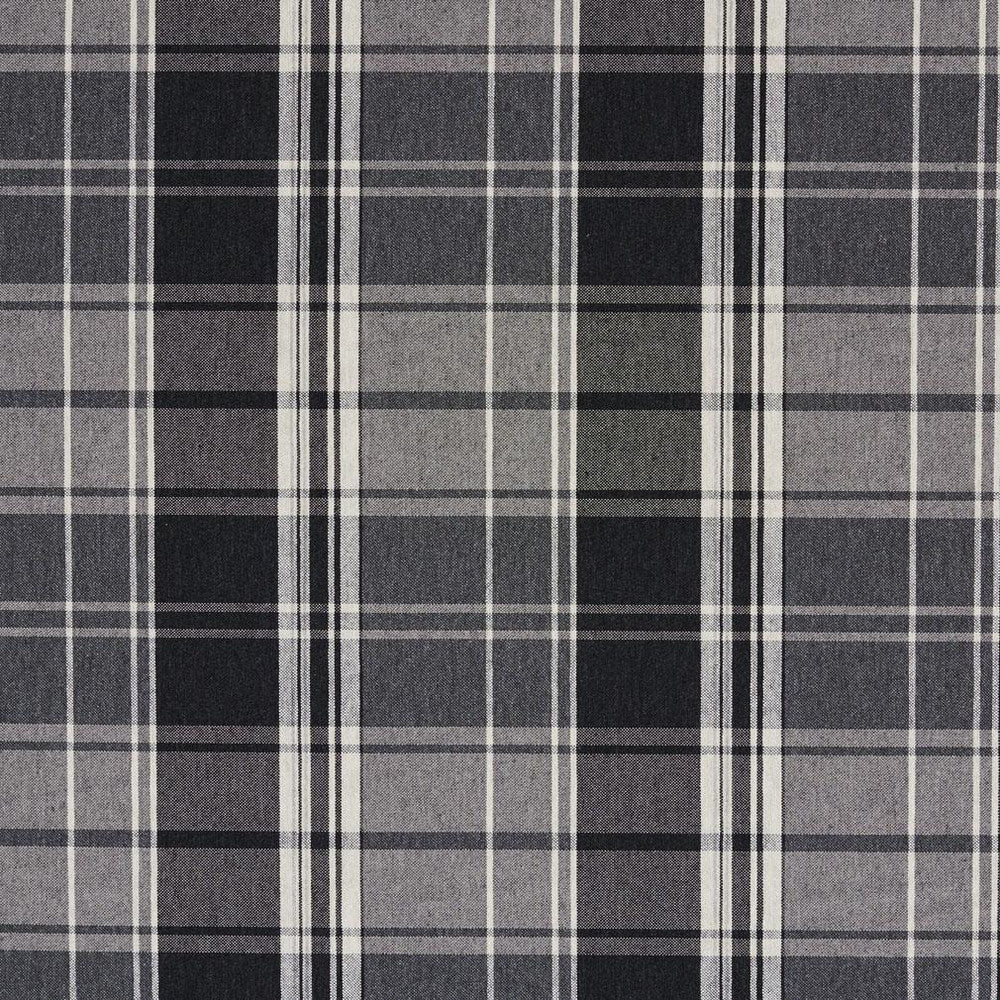 5805 Onyx Plaid by Charlotte Fabric Classic Patterns 52% Polyester, 48% Cotton Made In USA Exceeds 200,000 Wyzenbeek Rubs (Heavy Duty) Horizontal: 6.5" X Vertical: 7" 54 Inches - Fabric Carolina -