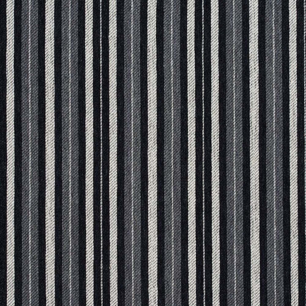 5825 Onyx Stripe by Charlotte Fabric Classic Patterns 52% Polyester, 48% Cotton Made In USA Exceeds 120,000 Wyzenbeek Rubs (Heavy Duty) Horizontal: 2" 54 Inches - Fabric Carolina -