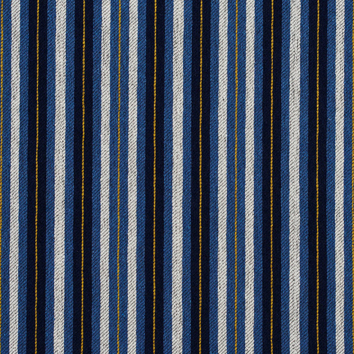 5829 Cobalt Stripe by Charlotte Fabric Classic Patterns 52% Polyester, 48% Cotton Made In USA Exceeds 120,000 Wyzenbeek Rubs (Heavy Duty) Horizontal: 2" 54 Inches - Fabric Carolina -