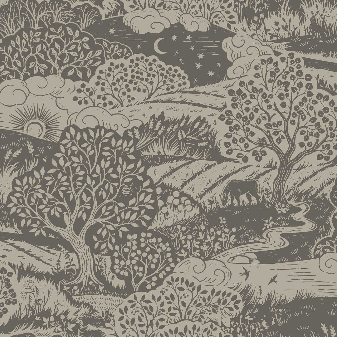 Solängen - Charcoal by Schumacher Wallcovering
