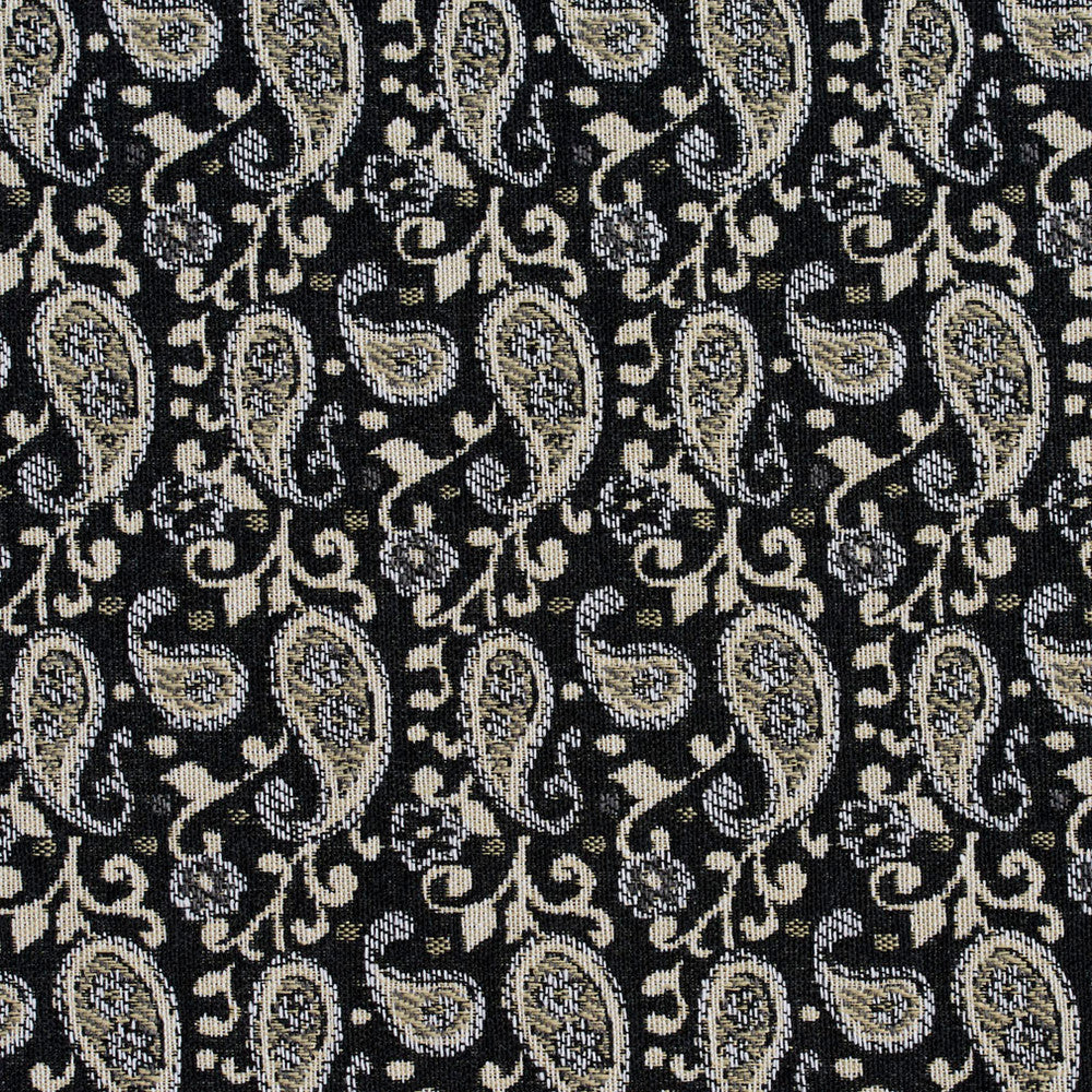 5845 Onyx Paisley by Charlotte Fabric Classic Patterns 52% Polyester, 48% Cotton Made In USA Exceeds 160,000 Wyzenbeek Rubs (Heavy Duty) </p><p>Repeat: Horizontal: 3" X Vertical: 4.75" 54 Inches - Fabric Carolina -