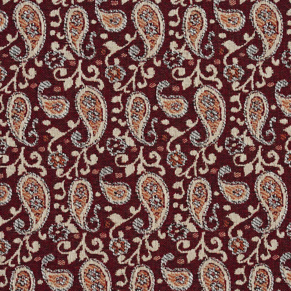5846 Spice Paisley by Charlotte Fabric Classic Patterns 52% Polyester, 48% Cotton Made In USA Exceeds 160,000 Wyzenbeek Rubs (Heavy Duty) Horizontal: 3" X Vertical: 4.75" 54 Inches - Fabric Carolina -