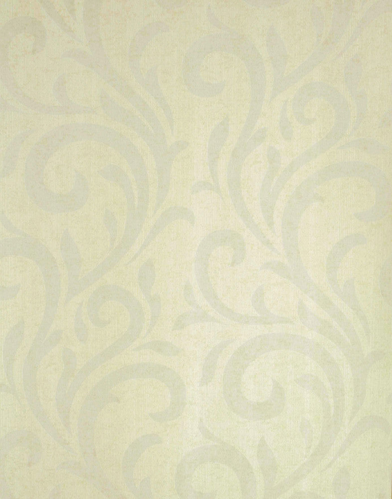 Dante Light Green Swirl Wallpaper by Kenneth James Verve Covers about 56.4 square feet 20.5-in by 33-ft long roll Unpasted 21 - Fabric Carolina -