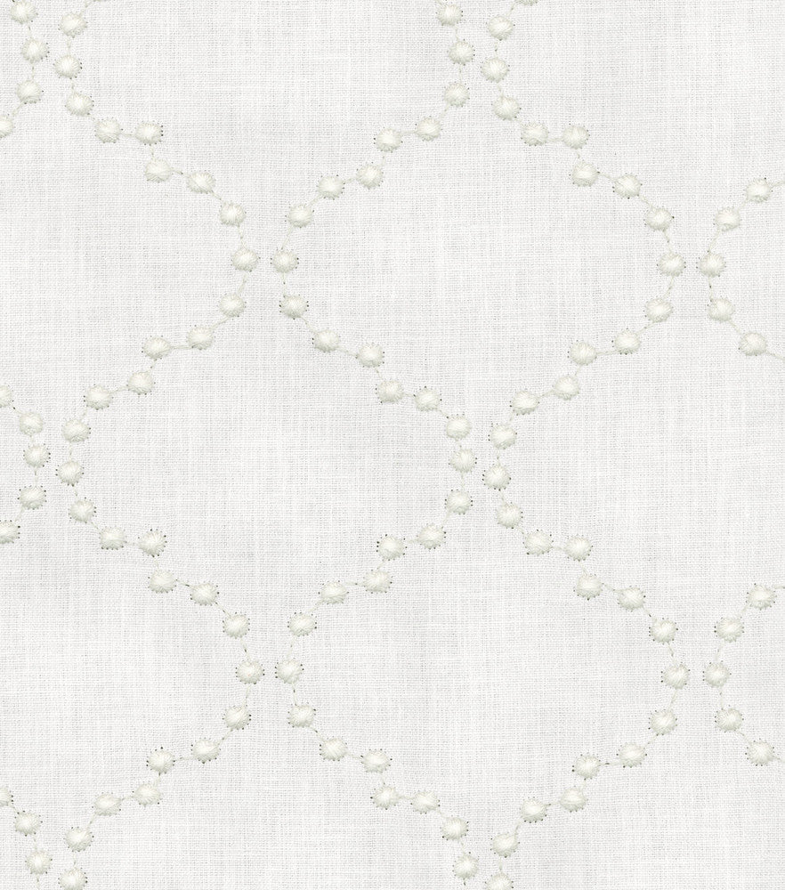 Pearl Drop Emb. Snow 590770 by HGTV HOME Fabric - BASE:60%Polyester 30%Cotton 10%Linen EMBROID:100%Polyester INDIA 15000 Horizontal: 4.75 and Vertical: 5 54 - Fabric Carolina -