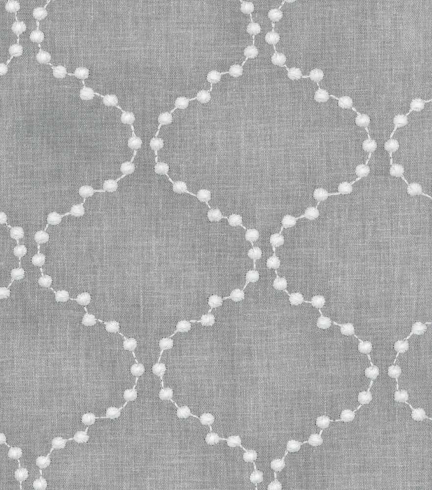 Pearl Drop Emb. Smoke 590772 by HGTV HOME Fabric - BASE:60%Polyester 30%Cotton 10%Linen EMBROID:100%Polyester INDIA 15000 Horizontal: 4.75 and Vertical: 5 54 - Fabric Carolina -