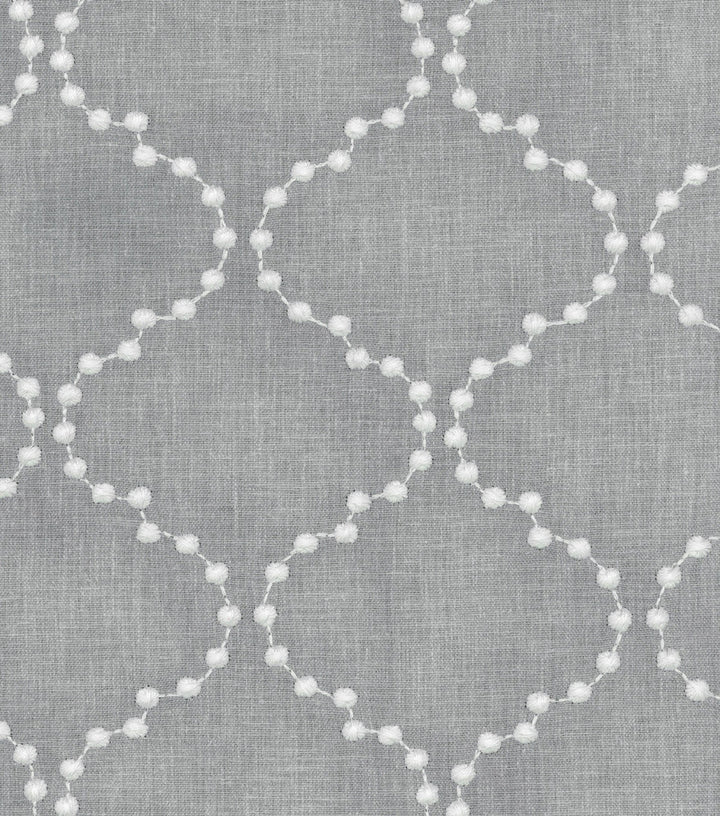 Pearl Drop Emb. Smoke 590772 by HGTV HOME Fabric - BASE:60%Polyester 30%Cotton 10%Linen EMBROID:100%Polyester INDIA 15000 Horizontal: 4.75 and Vertical: 5 54 - Fabric Carolina -