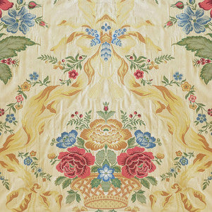 Washington Lampas Cream & Multi 60820 by Schumacher Fabric