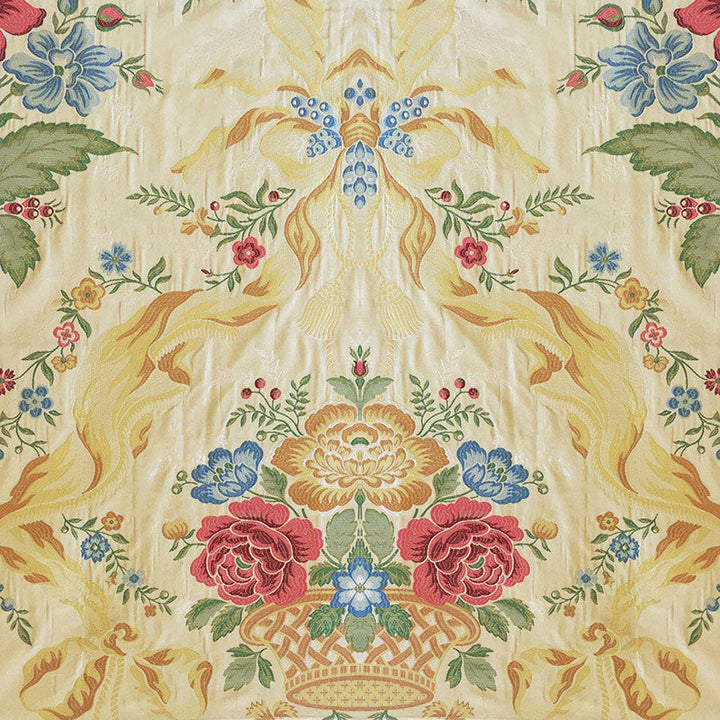 Washington Lampas Cream & Multi 60820 by Schumacher Designer Fabric WOVEN FABRICS XVII See Sample ITALY LIGHT DUTY </p><p>Repeat: Horizontal: 24" (61CM) and Vertical: 60" (152CM) 54" WIDE (137CM) - Swanky Fabrics -