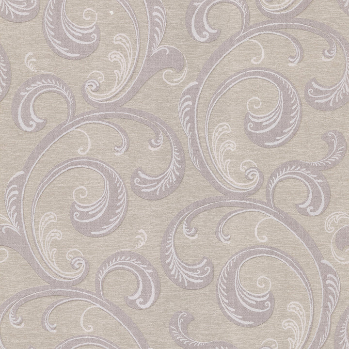 Nijah Mauve Scroll Wallpaper by Kenneth James Serene Covers about 56.4 square feet 20.5-in by 33-ft long roll Unpasted 21 - Fabric Carolina -