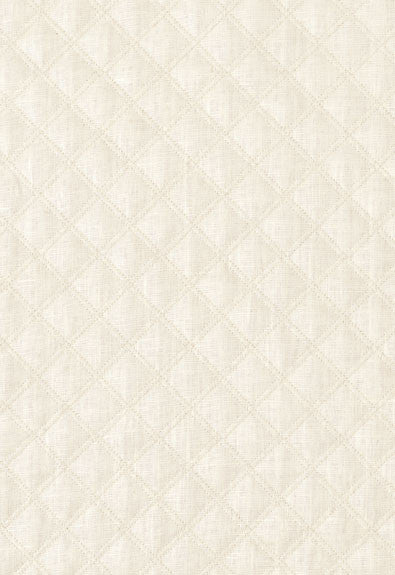 Thayer Quilted Linen Ivory 62151 by Schumacher Fabric Chroma 67% Linen, 18% Polyester, 15% Cotton Martindale 8,500 Horizontal: 1.625 and Vertical: 2 54 - Fabric Carolina -