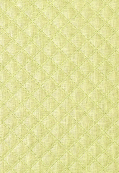 Thayer Quilted Linen Pear 62153 by Schumacher Fabric Chroma 67% Linen, 18% Polyester, 15% Cotton Martindale 8,500 Horizontal: 1.625 and Vertical: 2 54 - Fabric Carolina -