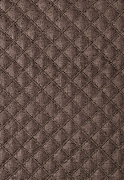 Thayer Quilted Linen Espresso 62154 by Schumacher Designer Fabric Chroma 67% Linen, 18% Polyester, 15% Cotton Martindale 8,500 Horizontal: 1.625 and Vertical: 2 54 - Swanky Fabrics -