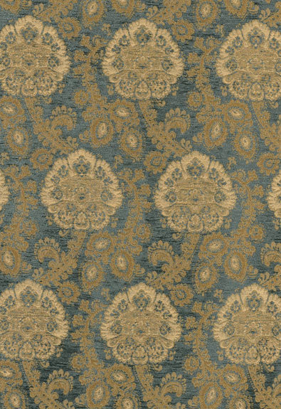 Sanderling Paisley Aegean 62161 by Schumacher Fabric Chroma 41% Acrylic, 37% Rayon, 16% Polyester, 6% Cotton Wyzenbeek 12,000 Horizontal: 9 and Vertical: 21.5 54 - Fabric Carolina -