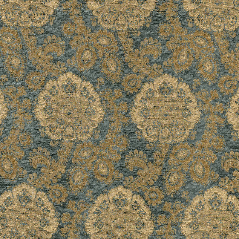 Sanderling Paisley Aegean 62161 by Schumacher Designer Fabric CHROMA ACRYLIC 41% RAYON 37% UNITED STATES OF AMERICA WYZENBEEK 12,000 </p><p>Repeat: Horizontal: 9" (23CM) and Vertical: 21 1/2" (55CM) 54 - Swanky Fabrics -