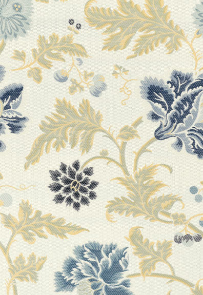 Lampasso Flori Delft 62193 by Schumacher Fabric Palazzo 65% Viscose, 35% Cotton Martindale 14,000 Horizontal: 13.625 and Vertical: 22.25 54.5 - Fabric Carolina -
