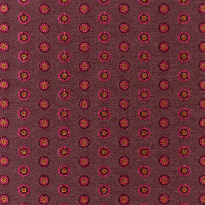 Shibori Circle Claret & Berry 62240 by Schumacher Fabric Schumacher Fabric Shibori Circle Claret & Berry 62240Fabric SILK 100% INDIA </p><p>Repeat: H: HORZ. 4 3/8" (11CM) , V: VERT. 2 1/8" (5CM) 52.875 - Fabric Carolina -
