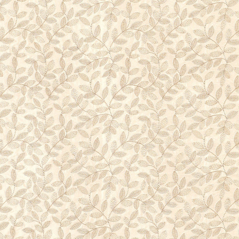 Manor Leaf Embroidery Ecru 62360 by Schumacher Fabric CHROMA See Sample INDIA NOT APPLICABLE </p><p>Repeat: Horizontal: 6 1/8" (16CM) and Vertical: 3" (8CM) 52 5/8" WIDE (134CM) - Fabric Carolina -