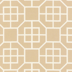 Glacier Fret Sand 62401 by Schumacher Fabric