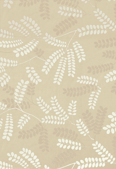 Locust Leaves Sand 62441 by Schumacher Fabric By-Nature 100% Organic Wyzenbeek 22,000 Horizontal: 25.5 and Vertical: 26 54 - Fabric Carolina -