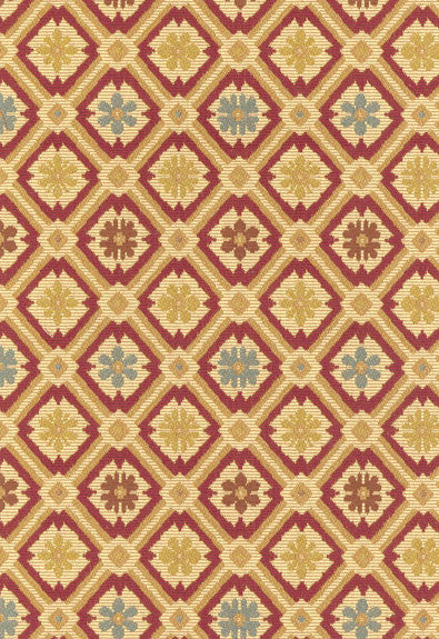 Savonnerie Tapestry Garnet 62491 by Schumacher Fabric Chroma 94% Cotton, 6% Spun Wyzenbeek 30,000 Horizontal: 5.875 and Vertical: 6.25 59 - Fabric Carolina -
