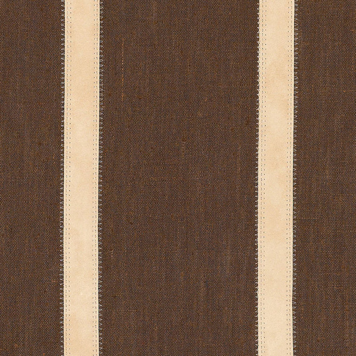 Leather Stripe Cocoa 62512 by Schumacher Fabric MODERN WOVENS LINEN 85% POLYURETHANE 8% ITALY WYZENBEEK 20,000 </p><p>Repeat: Horizontal: 6" (15CM) and Vertical: 55 - Fabric Carolina -